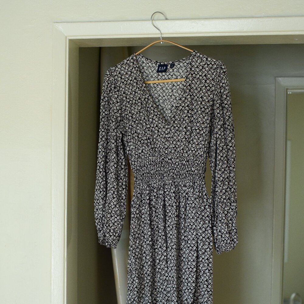Gap Smocked Brown Floral Dress